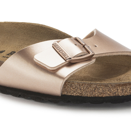 Klapki Birkenstock Madrid damskie Birko-Flor Narrow Copper na wąską stopę złoty róż (1023927)