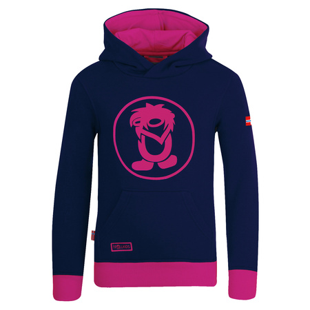 Bluza z kapturem dziecięca dla chłopca/dziewczynki Trollkids Kids Troll Sweater navy/magenta (138-114)