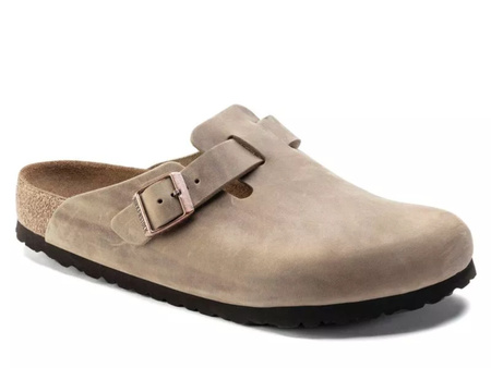 Klapki damskie/męskie Birkenstock BOSTONSFB LEOI NARROW na wąską stopę brązowe (1019484)