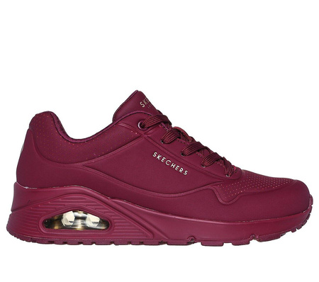 Buty sportowe damskie Skechers Uno Stand On Air sneakersy do kostki bordowe (73690-PLUM)