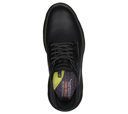 Buty męskie Skechers Garza Gervin Slip-ins skórzane oxfordy biznesowe czarne (205046-BBK)