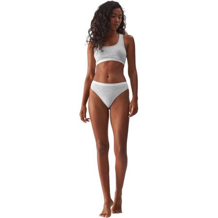 Majtki damskie stringi 4F F026 chłodny jasny szary melanż (4FWMM00UPTSF026 27M)