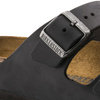 Klapki damskie/męskie Birkenstock Arizona Oiled Leather Narrow Black na wąską stopę olejowana skóra (0552113)