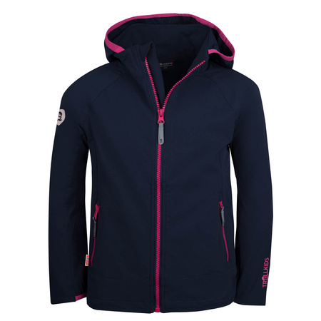 Kurtka z rozciągliwym stretchem dziecięca dla dziewczynki Trollkids Girls Kvalvika Jacket navy/magenta (329-114)