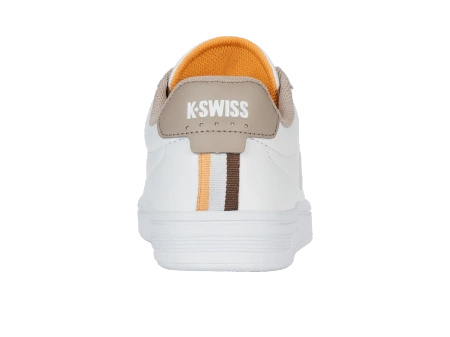Męskie sneakersy K-Swiss COURT SHIELD II WHITE/TAUPE/JURASSIC GOLD-M (04412-988-M)
