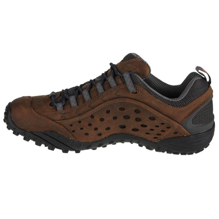 Buty outdoorowe męskie Merrell Intercept skórzane turystyczne hikingowe brązowe (J598633)