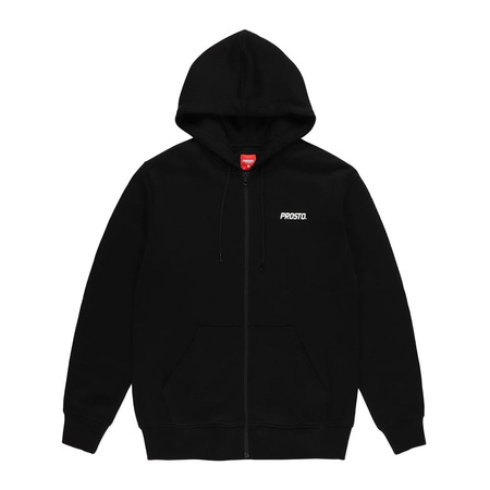 Bluza klasyczna męska PROSTO ZIP HOODIE RENDOT BLACK rozpinana z logo na froncie czarna (KL232MSWE2133)