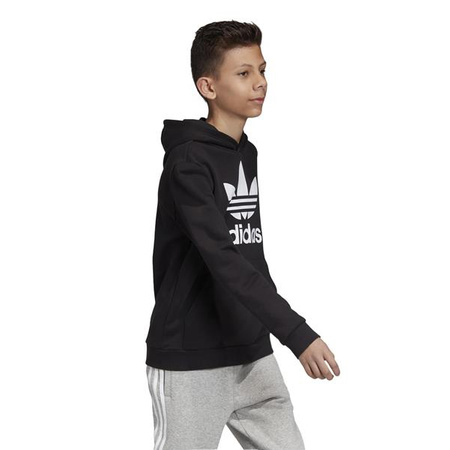 Bluza z kapturem dziecięca Adidas Originals Trefoil sportowa klasyczna z dużym logo czarna (DV2870)