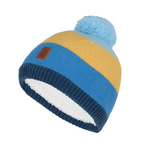 Czapka na zimę dla dzieci Trollkids Kids Gryllefjord Bobble Cap niebieska/żółta (987-142)