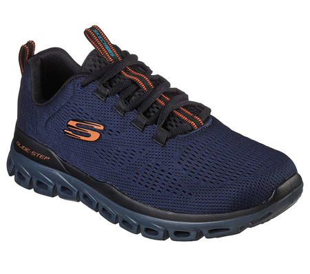 Wyprzedaż - Buty sportowe męskie Skechers Glide-Step Fasten Up sneakersy granatowe (232136-NVBK)