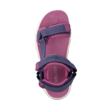 Sandały sportowe dziecięce dla chłopca/dziewczynki Trollkids Kids Lysefjord Sandal violet blue/navy/mallow pink (666-111)