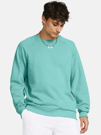 Bluza sportowa męska UNDER ARMOUR FLEECE CREW turkusowa (1379755-482 )