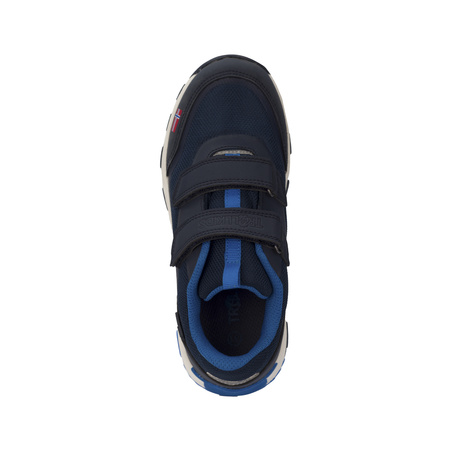 Wodoodporne buty turystyczne dziecięce dla chłopca/dziewczynki Trollkids Kids Preikestolen Hiker navy/medium blue (269-117)