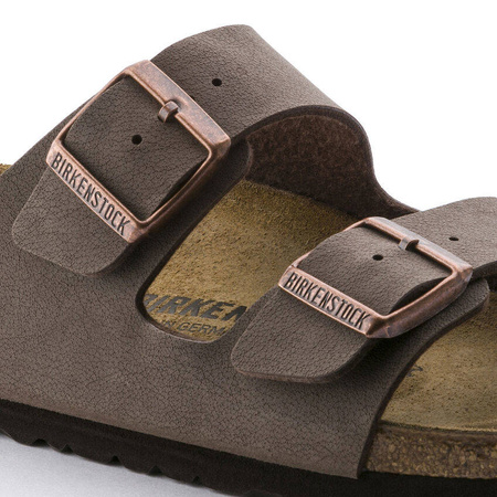 Klapki skórzane damskie/męskie Birkenstock Arizona Birkibuc regular szerokie brązowe (0151181)