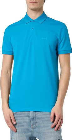 Wyprzedaż - Koszulka Polo męska BOSS Pio 1 Turquoise/Aqua regular fit turkusowa (50507583-442)