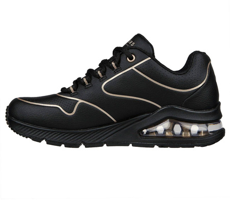 Wyprzedaż - Damskie sneakersy sportowe Skechers UNO 2 GOLDEN TRIM czarne (155637-BKGD)