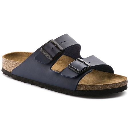 Klapki damskie Birkenstock Arizona BF Birko-Flor Blue narrow wąskie granatowe (51753)