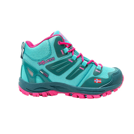 Buty dziecięce TrollKids Kids Rondane Hiker Mid wodoodporne turkusowe (252-312)