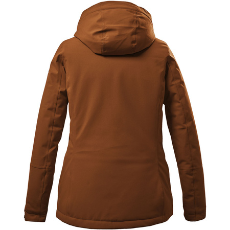 Wyprzedaż - Kurtka z kapturem outdoorowa damska Killtec KOW 140 techniczna parka zimowa brązowa (37411/302)