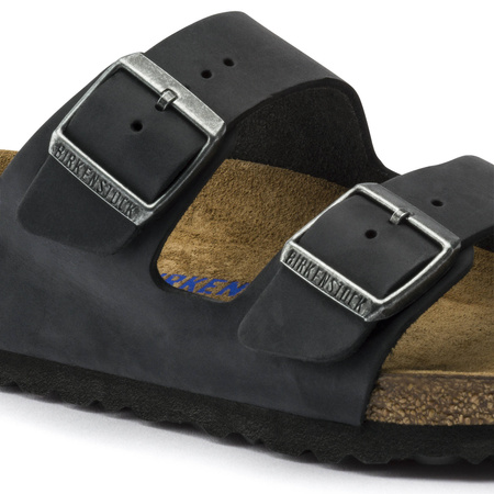 Klapki skórzane na lato Birkenstock Arizona Soft Footbed Oiled Leather regular szerokie damskie/męskie (752481)