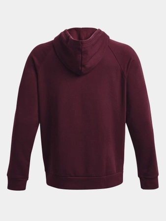 Bluza z kapturem męska UNDER ARMOUR Rival Fleece Logo z kieszonką kangurka bordowa (1379758-600)