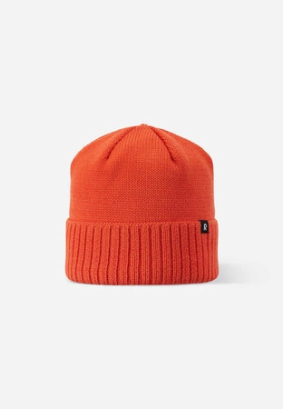 Wyprzedaż - Czapka zimowa dziecięca Reima Beanie Kalotti Red Orange Junior z certyfikowanej wełny pomarańczowa (5300232A-2820)