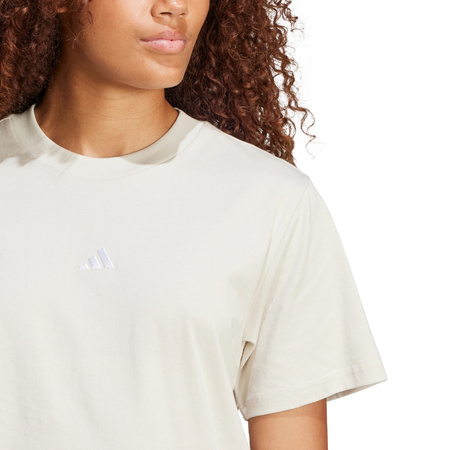 Koszulka damska adidas Essentials Small Logo Cotton beżowa (JI6079)