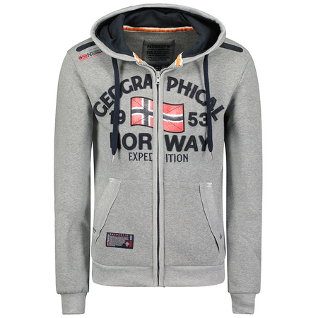 Bluza z kapturem męska Geographical Norway Flag DB MEN 054 szara (WW6088H/GN/Blended Grey)