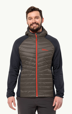 Kurtka męska nieprzemakalna Jack Wolfskin Routeburn Pro Hybrid M hybrydowa lifestylowa brązowa (1710511_5719)