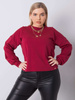 Bordowa gładka bluza plus size (RV-BL-6317.94)