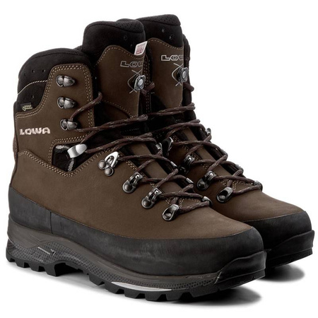 Buty trekkingowe męskie brązowe Lowa Tibet GTX sepia/schwarz nieprzemakalne trapery z GORE-TEX skórzane brązowe (210680 5599)