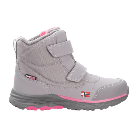 Buty zimowe dziecięce Trollkids Kids Hafjell Winter Boots śniegowce na rzepy szare (264-621)