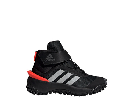 Buty zimowe dzieciece adidas FORTATRIAL EL K outdoorowe za kostkę na rzepy ocieplane czarne (IG7263)