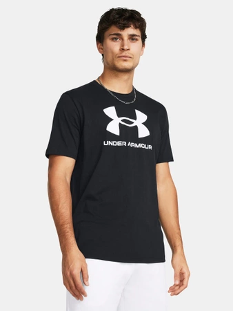 Wyprzedaż - Koszulka sportowa męska Under Armour Logo t-shirt treningowy czarny (1382911-001)