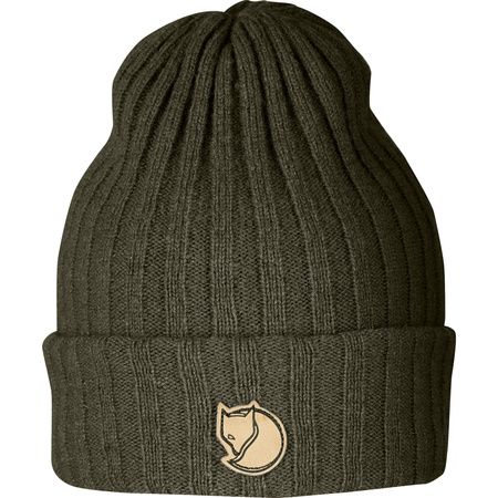 Czapka zimowa wełniana damska/męska Fjällräven Byron Hat Dark Olive zielona (F77388-633)