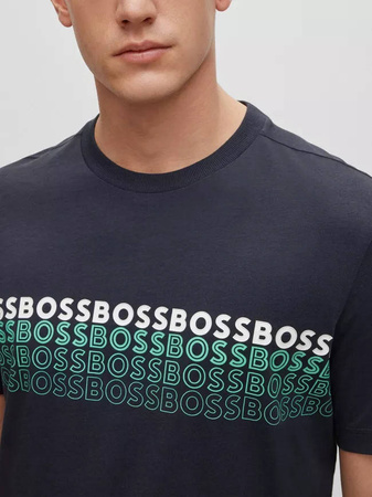 Koszulka męska T-shirt Hugo Boss bawełniana granatowa (50488785-402)