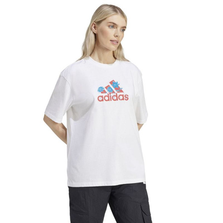 Koszulka damska adidas Flower Pack Badge of Sport biała (IT1421)
