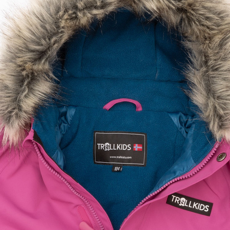 Kombinezon zimowy dziewczęcy Trollkids Kids Kirkenes Snowsuit śnieżny wodoodporny różowy (387-243)