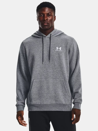 Bluza z kapturem męska UNDER ARMOUR Essential Fleece bawełniana z kieszenią szara (1373880-012)