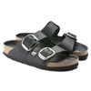 Klapki damskie Birkenstock Arizona Big Buckle Oiled Leather Black narrow wąskie (1011075)