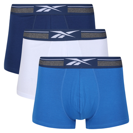 Bokserki męskie 3PAK Reebok SPORTS TRUNKS MAXIME niebieski/granatowy/biały (15011)