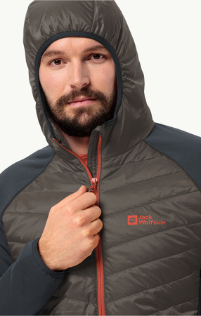 Kurtka męska nieprzemakalna Jack Wolfskin Routeburn Pro Hybrid M hybrydowa lifestylowa brązowa (1710511_5719)