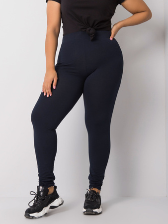 Granatowe bawełniane legginsy plus size (RV-LG-6304.12)