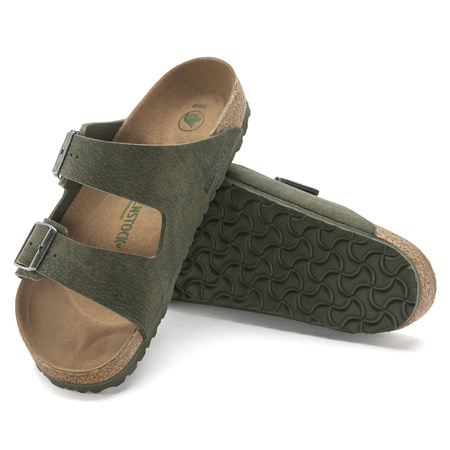 Klapki Birkenstock Arizona Vegan damskie/męskie Microfaser Regular na szeroką stopę zielone (1024550)