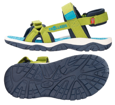 Sandały sportowe dziecięce dla chłopca/dziewczynki Trollkids Kids Oslofjord Sandal kiwi/mystic blue  (268-346)