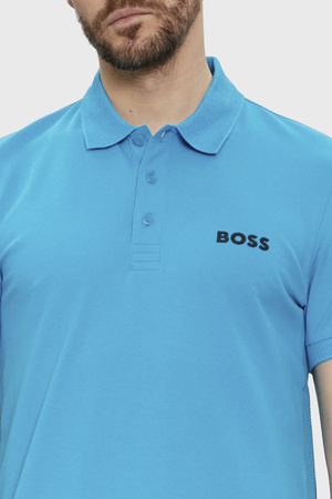 Wyprzedaż - Koszulka Polo męska BOSS Paule Turquoise/Aqua slim fit turkusowa (50512789-442)