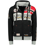 Bluza rozpinana męska Geographical Norway FLYER MEN 317 DISTRI A z kapturem czarna (WU6384H-GN-BLACK)