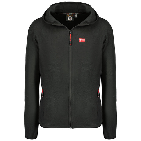 Wyprzedaż - Bluza polarowa męska z kapturem Geographical Norway Unicia czarna EO MEN 235 (WW4510H/GNO-BLACK)