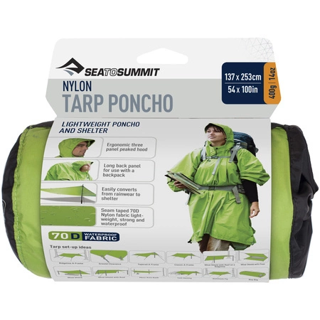 Poncho damskie/męskie Nylon Tarp Poncho wodoodporne zielone (APONCHO/GN)