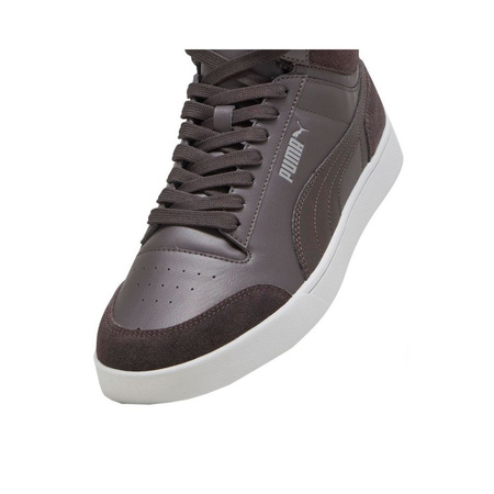 Buty zimowe męskie Puma Shuffle Mid Fur sneakersy za kostkę z ocieplanym futerkiem syntetycznym brązowe (387609-03)